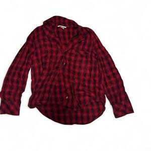 Victoria's Secret Red and Black Plaid Shirt
